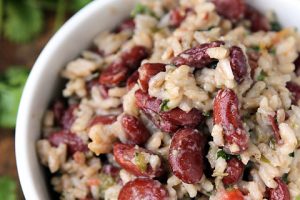 Coconut Rice with Kidney Beans