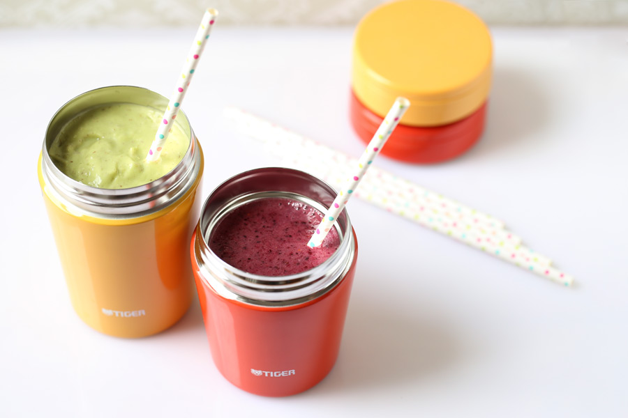 Avocado Smoothie + Mixed Berry Smoothie