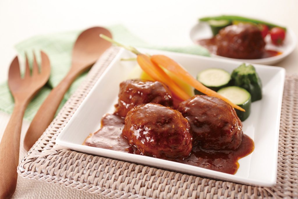 Mini Hamburg Steak - ハンバーグ - meatball sized Japanese hamburg steak with a deliciously sweet and tangy demi-glace sauce. #hamburgerpatties #ricecookerrecipes #meatball | Tiger USA