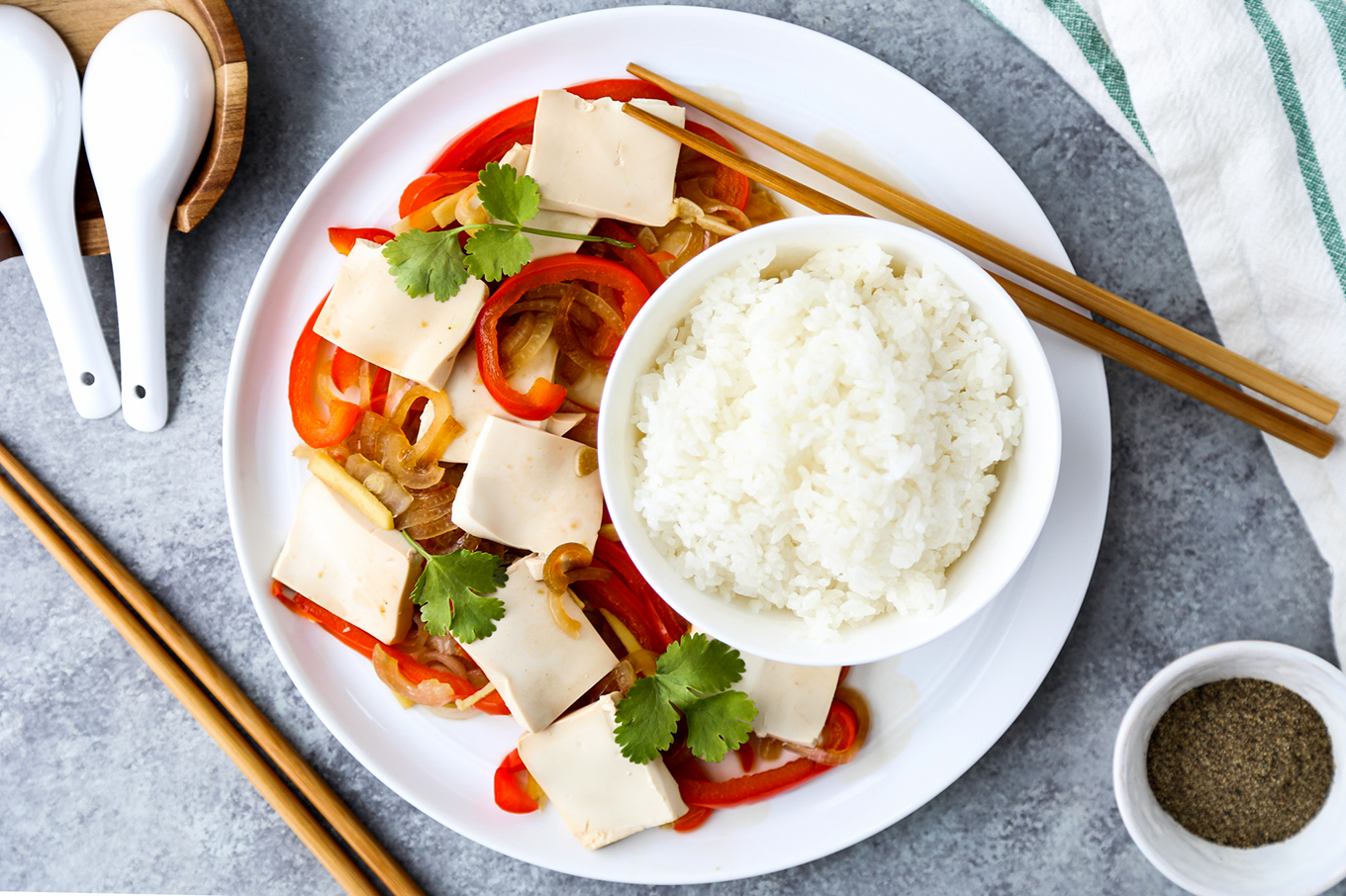 Ginger Tofu and Peppers