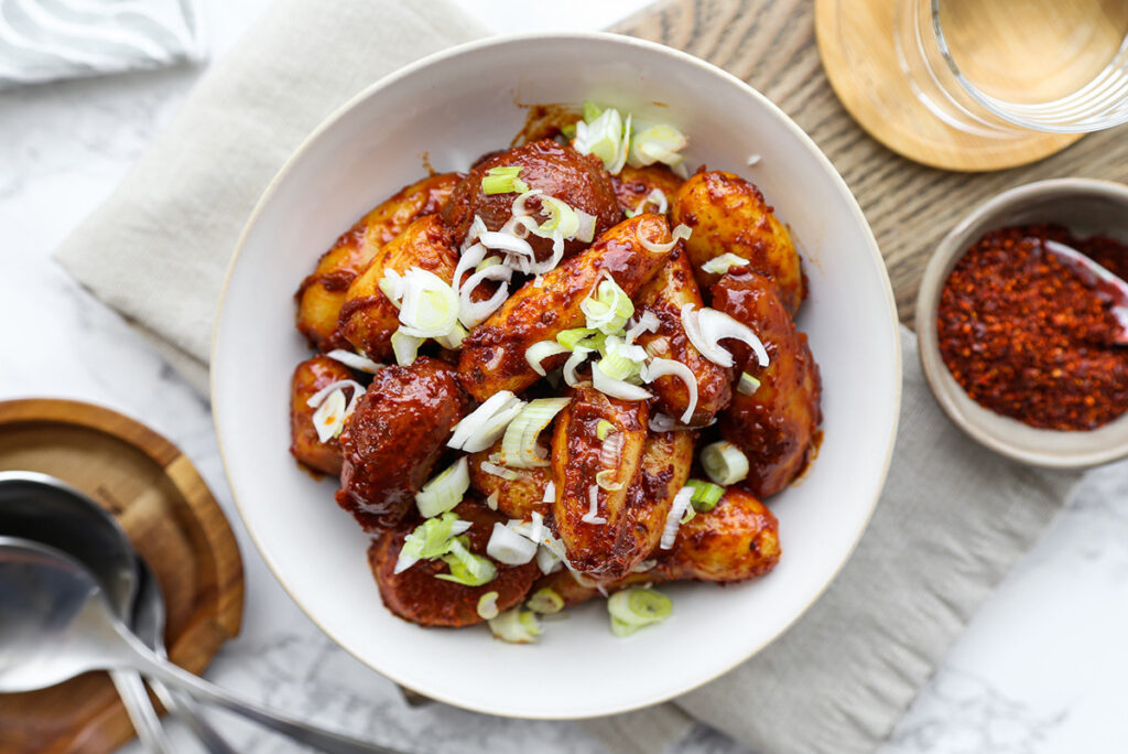 Korean style gochujang potatoes