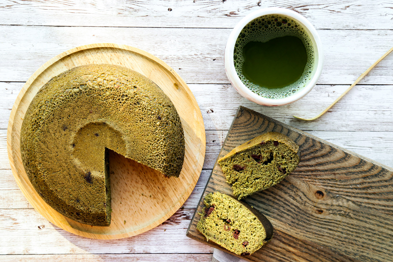 Matcha Adzuki Bean Cake